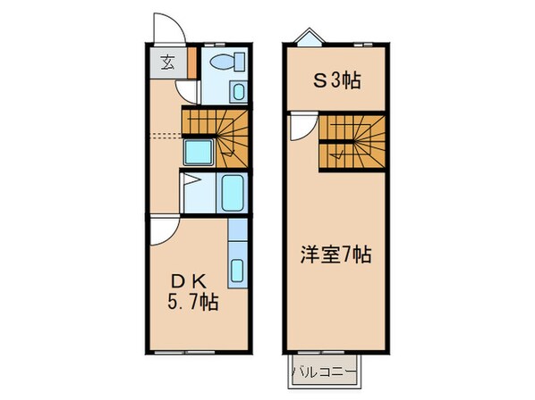 メゾネット５富士塚の物件間取画像